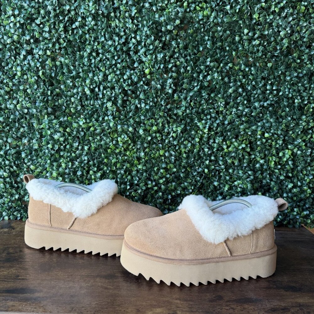 UGG Nita Women's Size US 8 Platform Chestnut Suede Slippers Shoes 1166733